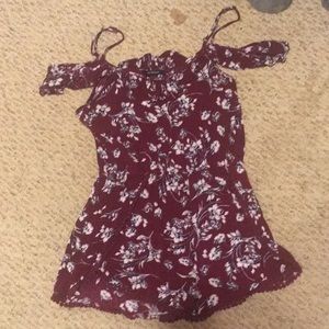 Off the shoulder floral romper